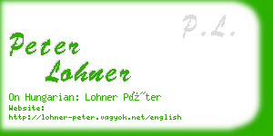 peter lohner business card